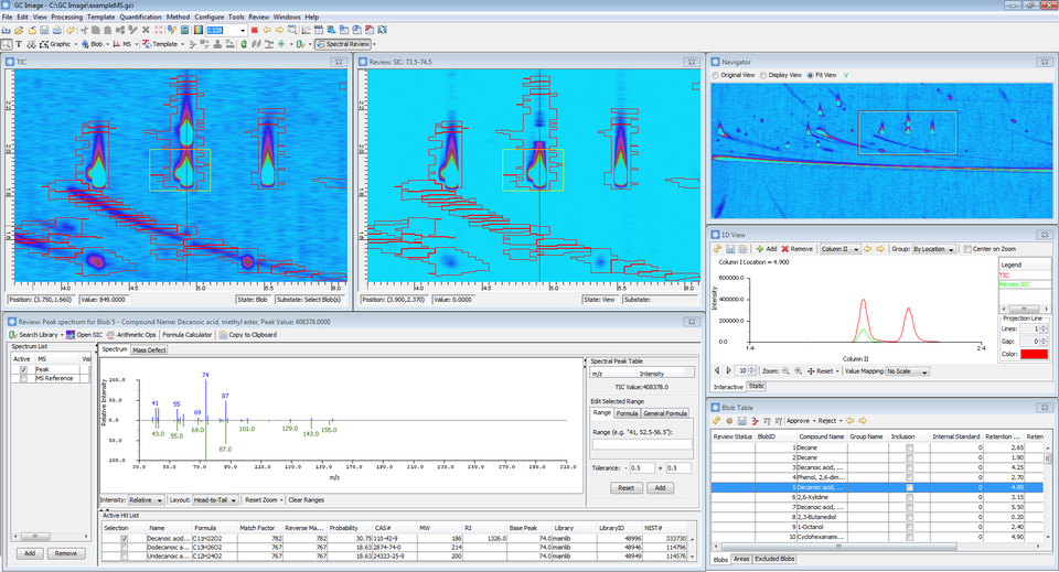 Spectral Review with Reference MS and Hit List